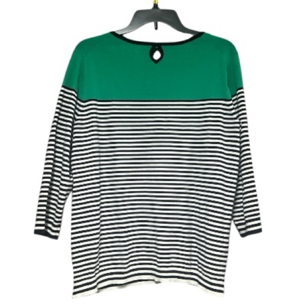 Talbots Green Striped Women's Sweater - Picture 2 of 7